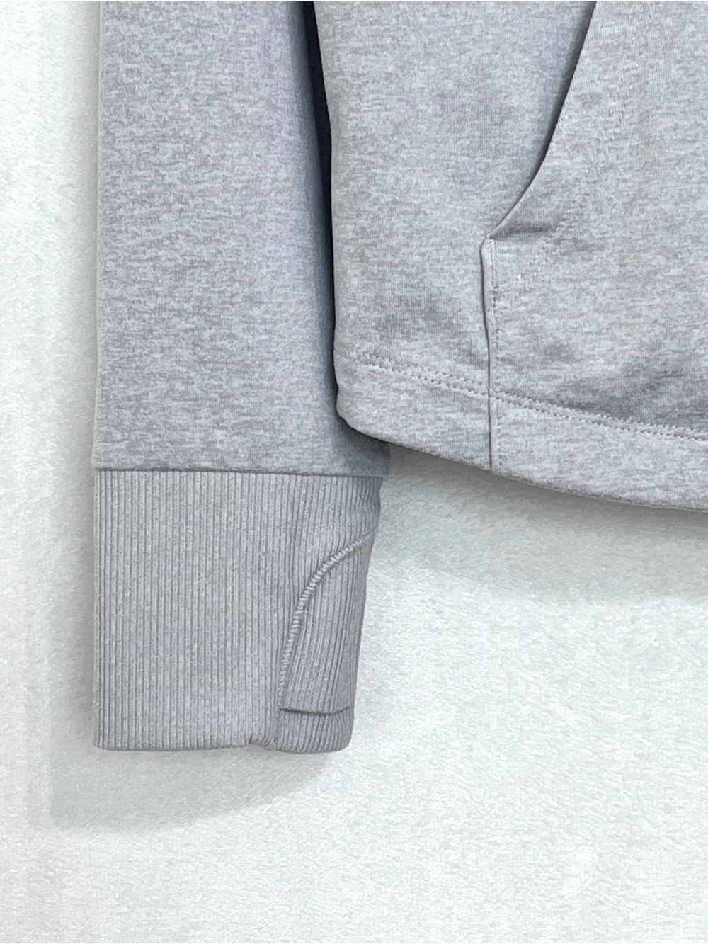 Athleta Girl Grey Renew Hooded Top Long Sleeve Pullover Size L 12 - Picture 5 of 7